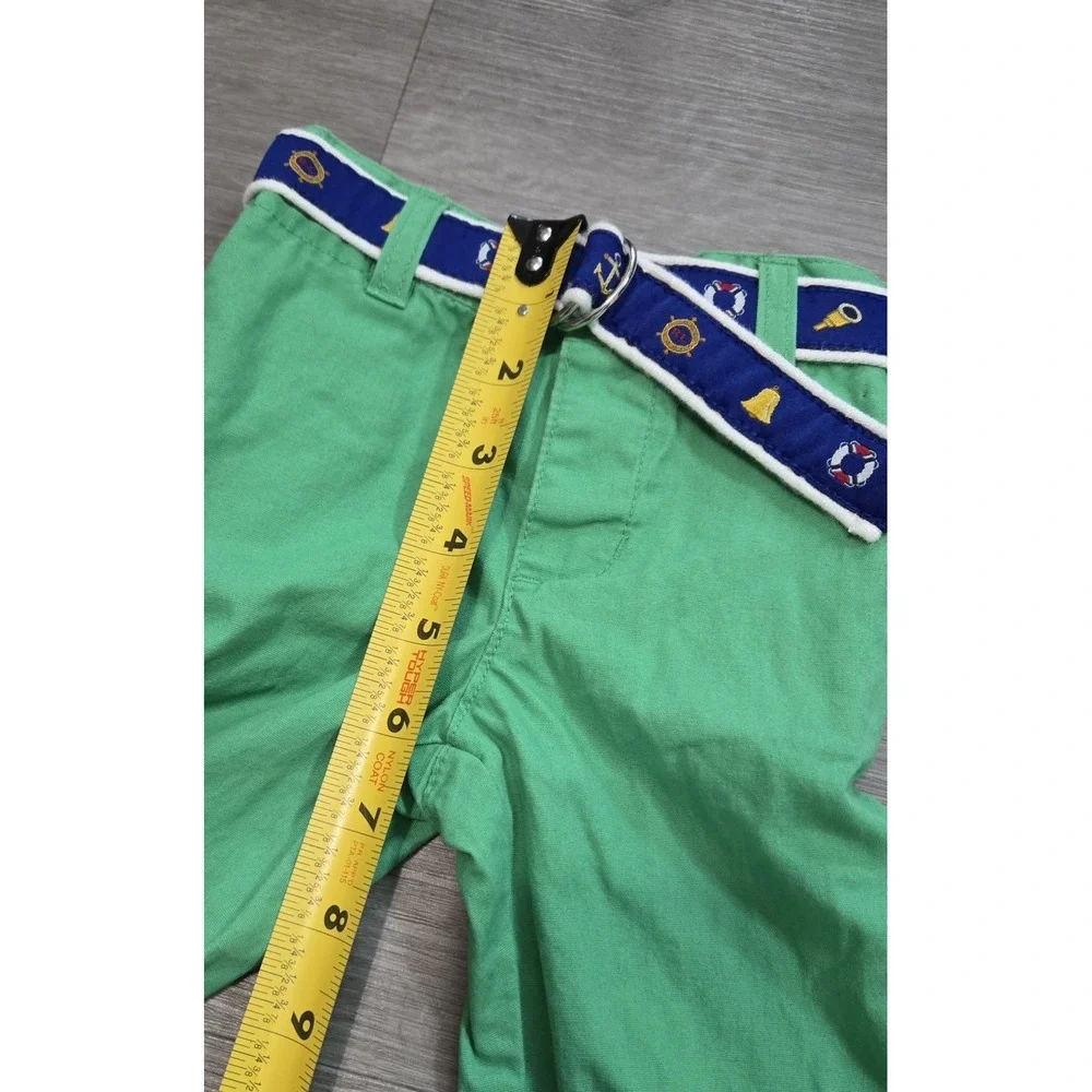 Ralph Lauren Baby Boy' Chino Pants Green with Nautical Belt Size 3M